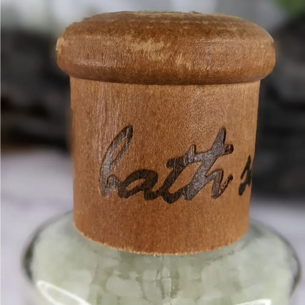 Green Bath Salts in Tall Decorative Bottle